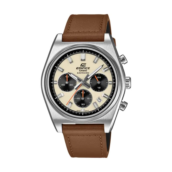 Edifice Genuine Leather Standard Chronograph Men Watch EFB-730L