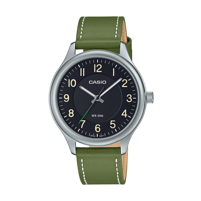 CASIO Analogue Unisex Genuine Leather Watch MTP-B155D-2EVDF
