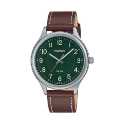 CASIO Analogue Unisex Genuine Leather Watch MTP-B160L-3BVDF